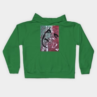 Graffiti Face red and green Painting Kids Hoodie